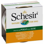 Schesir Dog Adult Pui si Aloe, 150 g, Schesir
