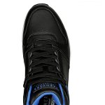 Skechers, Pantofi sport de piele ecologica UNO 2-Air Around, Albastru/Negru