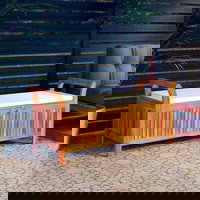 vidaXL Bancă de depozitare cu pernă, 126 cm, lemn masiv de acacia, vidaXL