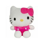 Jucarie din plus Hello Kitty cu salopeta fuxia, 17 cm, Play by Play