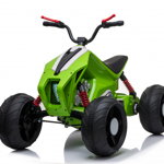 ATV electric pentru copii Kinderauto BJ718 90W 12V cu scaun tapitat culoare Verde, Hollicy