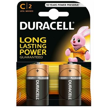 Baterii alcaline R14 C Duracell Basic 1 5V blister 2 baterii