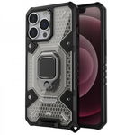 Husa Spate Upzz Techsuit Honeycomb Armor Cu Inel Metalic Compatibila Cu iPhone 13 Pro Negru