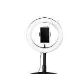 Lampa circulara Hama 4642 SpotLight FoldUp 102 cu suport telefon pliabil 138 cm Negru