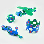 Set de constructie magnetic Clixo® - Itsy, albastru & verde, 18 piese