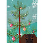 Caroline`s Treasures Pomul de Crăciun fericit sârmă cu părul Dachshund Ciocolata Michelob Ultra Hugger pentru s Mltcl Slim Can, 