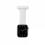 Curea tip ecuson pentru cadrele medicale din silicon pentru Apple Watch 1 / 2 / 3 / 4 / 5 / 6 Series 38/ 40mm alb, krasscom