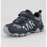Geox, Pantofi sport impermeabili cu garnituri din material textil, Gri antracit, Argintiu, 34 EU