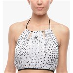 Karl Lagerfeld Cover Up Swimsuit Halterneck Top With Contrasting Printed Black & White, Karl Lagerfeld