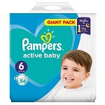 Scutece Active Baby 13-18kg Marimea 6, 56 bucati, Pampers, Pampers