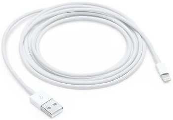 Cablu de date original Apple (MD819ZM A) USB-A la Lightning, 2m Alb