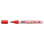 Marker permanent Edding 750, corp metalic, varf rotund, 2-4 mm, cu vopsea rosie, Edding