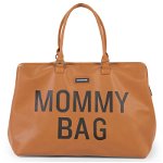 Geanta de infasat Childhome Mommy Bag piele ecologica Maro, CHILDHOME