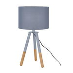 Veioză trepied Pacific, 55x30x30 cm, lemn/poliester, gri/bej, 