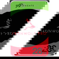 Seagate Hard Disk Seagate IronWolf Pro, 28 TB, 3.5 interfata SATA 6 Gb/s, 7.200 rpm, 512 MB, Design sigilat cu heliu, SuperParity, protectie organica a suprafetei, tehnologie PowerChoice, PowerBalance/Performanta, Seagate