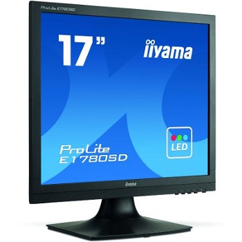 Monitor TN iiyama 17" ProLite E1780SD-B1, VGA, DVI-D, 5ms, Boxe (Negru)