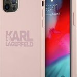 Karl Lagerfeld Karl Lagerfeld KLHCP12LSTKLTLP iPhone 12 Pro Max 6,7` Silicone Stack Logo różowy/pink, Karl Lagerfeld