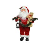 Figurina decorativa - Santa Red with Garland and Teddy Bear, 30 cm | Kaemingk, Kaemingk