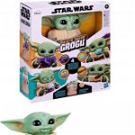 Figurina interactiva Star Wars - Baby Yoda, Galactic Snackin’ Grogu, 23,5 cm, Hasbro