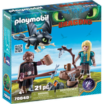 Set figurine Playmobil - Hiccup, Astrid si Pui de Dragon (70040)