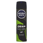 Nivea Men Deep spray anti-perspirant pentru barbati Black Carbon Amazonia 150 ml, Nivea