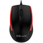 Mouse Delux M321 Wireless negru cu rosu