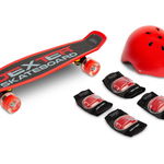 Set Skateboard cu casca cotiere si genunchiere Toyz Dexter Rosu