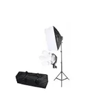 Lumina Softbox pentru Studio Foto + Trepied 80-200cm + Geanta + Bec 85 W