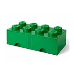 Cutie depozitare LEGO 2x4 cu sertare verde, Lego