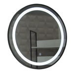 Oglinda de baie Badenmob MD3, cu iluminare LED, rama neagra, 60 x 60 cm, Badenmob