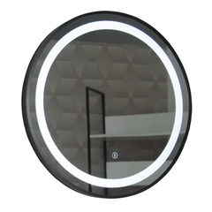 Oglinda baie cu iluminare LED Badenmob 18348, intrerupator touch MD3, D60cm, rama neagra Oglinda baie cu iluminare LED Badenmob 18348, intrerupator touch MD3, D60cm, rama neagra