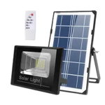 Proiector LED de Exterior Techstar®, 10W, Alimentare Panou Solar, Lumina Alb Rece 6500K, 900 lm,  Luminozitate reglabila, Telecomanda, IP67, Negru