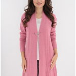 Cardigan roz tricotat model spic