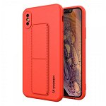 Husa Spate Wozinsky Compatibila Cu iPhone Xs / X, Cu Stand Metalic Pe Spate, Protectie La Camera - Rosu, Wozinsky