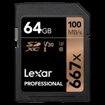 Card de memorie Lexar 667X, 64GB SDXC, CLS10, UHS-I