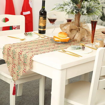 Fata de masa pentru Craciun AirSMall, textil, multicolor, 200 x 34 cm,