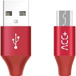 Cablu de date / adaptor Maxcom ACC+ USB Male la microUSB Male, 1 m, Red