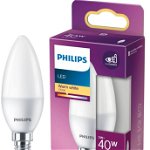 Bec LED Philips B35, tip lumanare/lustra, E14, 5W (40W), Philips