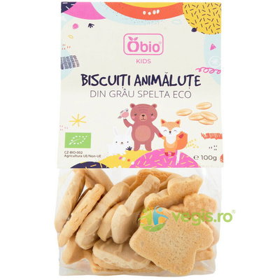 Biscuiti animalute din grau spelta bio 100g Obio, Obio