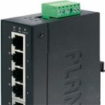 Switch industrial Fast Ethernet, Planet, 5 porturi, Negru