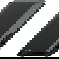 Synology DiskStation DS225+, 2-Bay, Intel Celeron J4125, 2GB DDR4, SATA, 1x1GbE, 1x2.5GbE, USB 3.2, max 12TB/108TB, Hot Swap, Negru, Synology