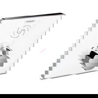 Baterie dus termostatata Hansgrohe ShowerSelect Glass cu montaj incastrat  necesita corp ingropat  alb-crom, Hansgrohe