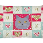Caroline`s Treasures British Shorthair Cat Love Canvas Fabric pernă decorativă, roșu Multicolore 12H x16W, 