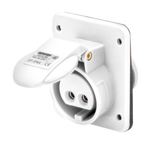 Priza industriala incastrata 10° - IP44 - 2P 16A 20-25V and 40-50V d.c. - WHITE - 10H - Strangere cu surub, Gewiss