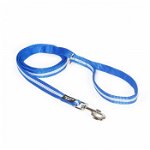 JULIUS-K9 IDC Rope, lesă nylon cu fire flourescente cu mâner și inel câini, 19mm x 1.8m JULIUS-K9 IDC Rope, lesă nylon cu fire flourescente câini, 19mm x 1.8m, albastru, Julius-K9