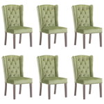 Set scaune de sufragerie vidaXL, 2 buc., verde inchis, catifea, 55 x 69 x 108,5 cm, 11.45 kg