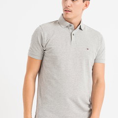 Tommy Hilfiger, Tricou polo din amestec de bumbac organic, Roz pal, M