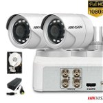 Kit complet supraveghere video HIKVISION 4 camere FULLHD 1080p, IR20m, HDD 500 GB, HIKVISIONKIT