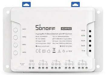 Releu inteligent Sonoff 4CHPROR3, Wireless, 4 canale, compatibil Alexa/Google Home