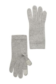Accesorii Femei Portolano Tech Cashmere Knit Gloves LIGHT GREY